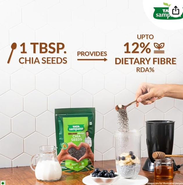 Tata Sampann 100% Pure Premium Chia Seeds 200g