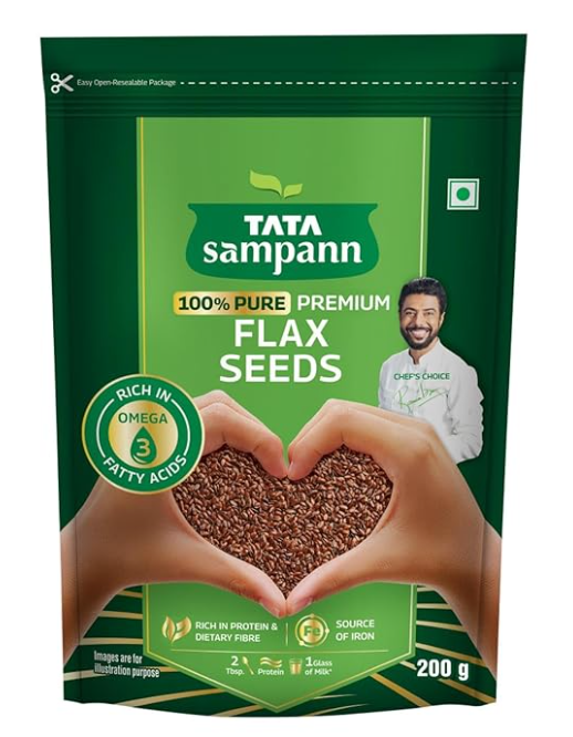 Tata Sampann 100% Pure Premium Flax Seeds 200g