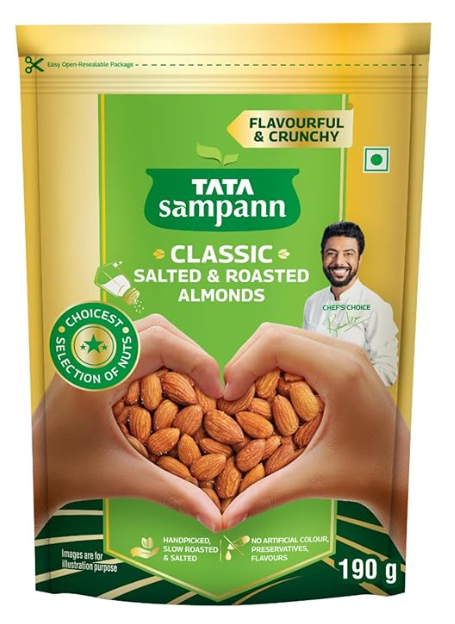 Tata Sampann Classic Salted And Roasted Almond 190g