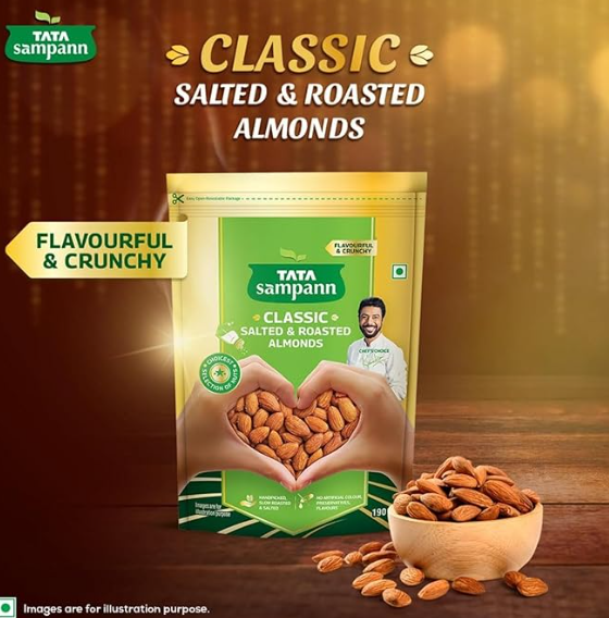 Tata Sampann Classic Salted And Roasted Almond 190g