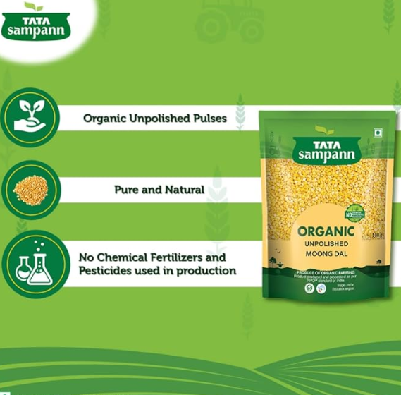 Tata Sampann Organic Moong Dal 500g