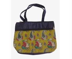 Tendrils Jute Hand Bag Kalamkari Printed