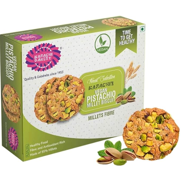 Karachi Bakery Vegan Pista Chio Millet Biscuit