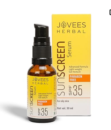 Jovees Sunscreen Face Serum SPF 35 | Aloe Vera & Carrot Extract