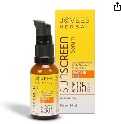 Jovees Sunscreen Face Serum SPF 65 PA+++ | Broad Spectrum protection