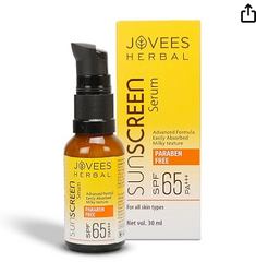 Jovees Sunscreen Face Serum SPF 65 PA+++ | Broad Spectrum protection