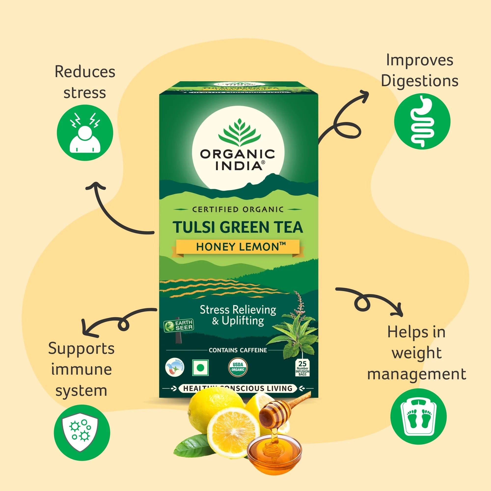 Tulsi Green Tea Honey Lemon - AHA KART